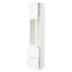 SEKTION / MAXIMERA Armoire haute pte vitr/2 tir/1 pte, blanc Enköping/blanc effet bois, 18x15x90 "
