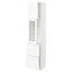 SEKTION / MAXIMERA Armoire haute pte vitr/2 tir/1 pte, blanc Enköping/blanc effet bois, 18x15x80 "