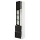 SEKTION / MAXIMERA Armoire haute pte vitr/2 tir/1 pte, blanc/Lerhyttan teinté noir, 18x15x90 "