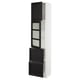 SEKTION / MAXIMERA Armoire haute pte vitr/2 tir/1 pte, blanc/Lerhyttan teinté noir, 18x15x80 "