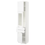 SEKTION / MAXIMERA Armoire haute pte vitr/2 tir/2 ptes, blanc/Axstad blanc mat, 18x15x80 "