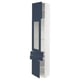 SEKTION / MAXIMERA Armoire haute pte vitr/2 tir/2 ptes, blanc Axstad/mat bleu, 18x15x90 "