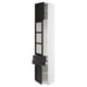 SEKTION / MAXIMERA Armoire haute pte vitr/2 tir/2 ptes, blanc/Lerhyttan teinté noir, 18x15x90 "