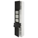 SEKTION / MAXIMERA Armoire haute pte vitr/2 tir/2 ptes, blanc/Lerhyttan teinté noir, 18x15x80 "