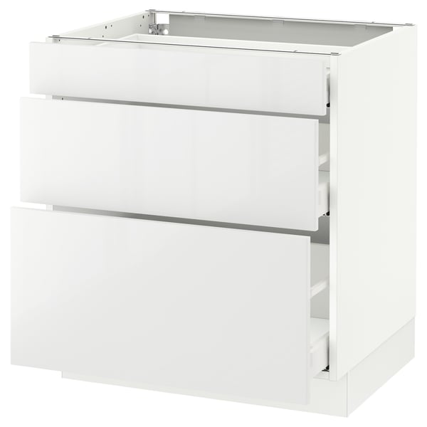 SEKTION / MAXIMERA Armoire inf 3 tir, blanc/Ringhult blanc, 30x24x30 "