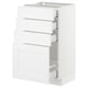 SEKTION / MAXIMERA Armoire inf 4 tir, blanc/Axstad blanc mat, 18x15x30 "