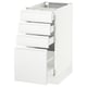 SEKTION / MAXIMERA Armoire inf 4 tir, blanc/Voxtorp blanc mat, 15x24x30 "