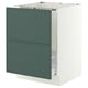 SEKTION / MAXIMERA Armoire inf pr évier/tri/2 faces, blanc/Aspudden gris-vert foncé, 24x24x30 "