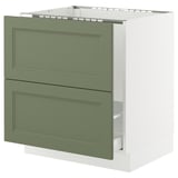 SEKTION / MAXIMERA Armoire inf pr évier/tri/2 faces, blanc/Axstad gris-vert, 30x24x30 "