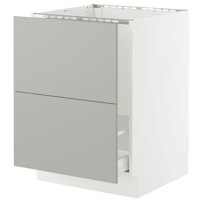 SEKTION / MAXIMERA Armoire inf pr évier/tri/2 faces, blanc/Havstorp gris clair, 24x24x30 "