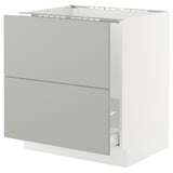 SEKTION / MAXIMERA Armoire inf pr évier/tri/2 faces, blanc/Havstorp gris clair, 30x24x30 "