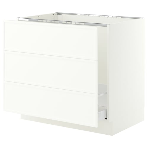 SEKTION / MAXIMERA Armoire inf pr évier/tri/3 faces, blanc/Aspudden blanc mat, 36x24x30 "