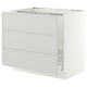 SEKTION / MAXIMERA Armoire inf pr évier/tri/3 faces, blanc/Aspudden gris clair, 36x24x30 "