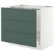 SEKTION / MAXIMERA Armoire inf pr évier/tri/3 faces, blanc/Aspudden gris-vert foncé, 36x24x30 "