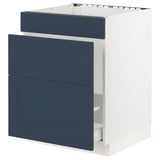 SEKTION / MAXIMERA Armoire inf pr évier/tri/3 faces, blanc Axstad/mat bleu, 24x24x30 "
