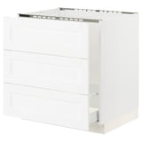 SEKTION / MAXIMERA Armoire inf pr évier/tri/3 faces, blanc Enköping/blanc effet bois, 30x24x30 "