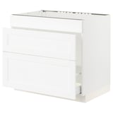 SEKTION / MAXIMERA Armoire inf pr évier/tri/3 faces, blanc Enköping/blanc effet bois, 36x24x30 "