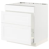 SEKTION / MAXIMERA Armoire inf pr évier/tri/3 faces, blanc Enköping/blanc effet bois, 30x24x30 "