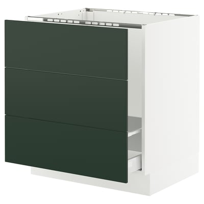 SEKTION / MAXIMERA Armoire inf pr évier/tri/3 faces, blanc/Havstorp vert profond, 30x24x30 "
