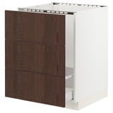 SEKTION / MAXIMERA Armoire inf pr évier/tri/3 faces, blanc/Sinarp brun, 24x24x30 "