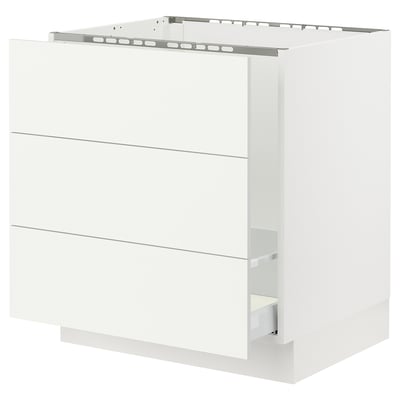 SEKTION / MAXIMERA Armoire inf pr évier/tri/3 faces, blanc/Vallstena blanc, 30x24x30 "