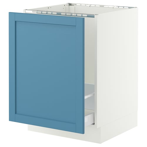 SEKTION / MAXIMERA Armoire inf pr évier/tri, blanc/Lerhyttan bleu, 24x24x30 "