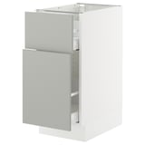 SEKTION / MAXIMERA Armoire inf rangement coul/tiroir, blanc/Havstorp gris clair, 15x24x30 "