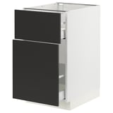 SEKTION / MAXIMERA Armoire inf rangement coul/tiroir, blanc/Nickebo anthracite mat, 18x24x30 "