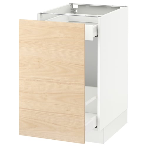 SEKTION / MAXIMERA Armoire inf rgt coul, blanc/Askersund effet frêne clair, 18x24x30 "