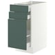 SEKTION / MAXIMERA Armoire inf/rgt coulissant/2tiroirs, blanc/Aspudden gris-vert foncé, 15x24x30 "