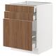 SEKTION / MAXIMERA Armoire inf/rgt coulissant/2tiroirs, blanc/Tistorp effet noyer foncé, 24x24x30 "