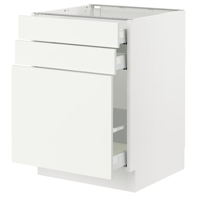 SEKTION / MAXIMERA Armoire inf/rgt coulissant/2tiroirs, blanc/Vallstena blanc, 24x24x30 "