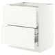 SEKTION / MAXIMERA Armoire inf tbl c/2 faces/3 tiroirs, blanc/Aspudden blanc mat, 30x24x30 "