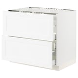SEKTION / MAXIMERA Armoire inf tbl c/2 faces/3 tiroirs, blanc Enköping/blanc effet bois, 36x24x30 "