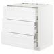 SEKTION / MAXIMERA Armoire inf tbl cui/3 faces/3 tir, blanc/Axstad blanc mat, 30x24x30 "