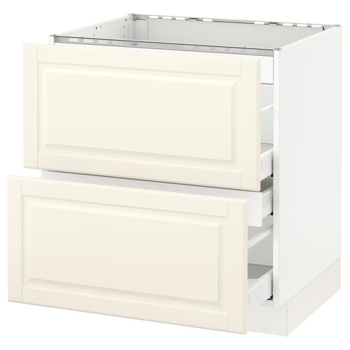 SEKTION / MAXIMERA Armoire inf tbl cuis/2faces/3tir, blanc/Bodbyn blanc cassé, 30x24x30 "