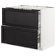 SEKTION / MAXIMERA Armoire inf tbl cuis/2faces/3tir, blanc/Lerhyttan teinté noir, 36x24x30 "