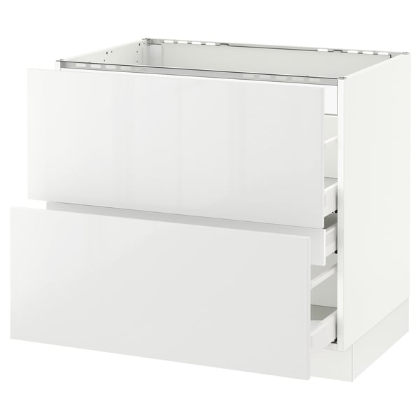 SEKTION / MAXIMERA Armoire inf tbl cuis/2faces/3tir, blanc/Ringhult blanc, 36x24x30 "