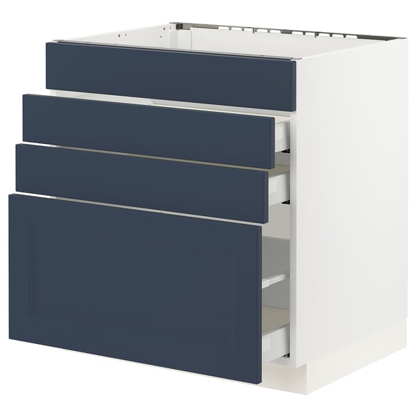 SEKTION / MAXIMERA Armoire inf tbl cuis/4f/3t, blanc Axstad/mat bleu, 30x24x30 "