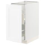 SEKTION / MAXIMERA Armoire inf tri/1 pte, blanc Enköping/blanc effet bois, 15x24x30 "