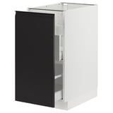 SEKTION / MAXIMERA Armoire inf tri/1 pte, blanc/Upplöv anthracite mat, 15x24x30 "
