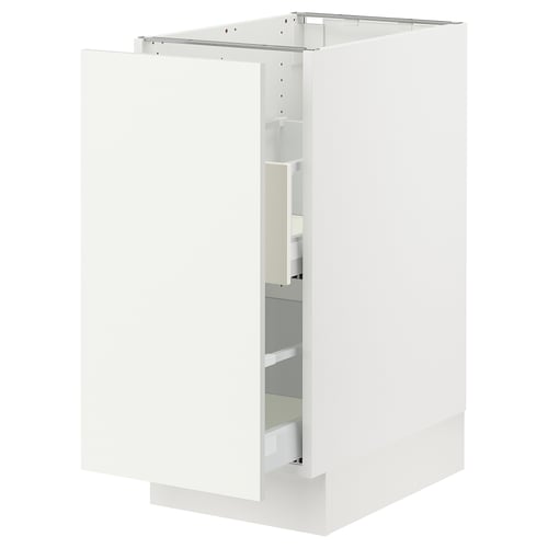 SEKTION / MAXIMERA Armoire inf tri/1 pte, blanc/Vallstena blanc, 15x24x30 "