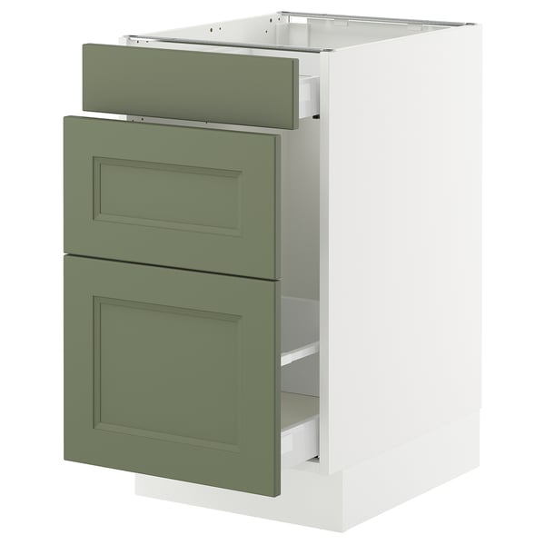 SEKTION / MAXIMERA Armoire inf tri/3 faces, blanc/Axstad gris-vert, 18x24x30 "