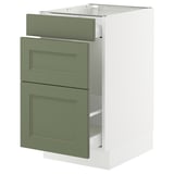 SEKTION / MAXIMERA Armoire inf tri/3 faces, blanc/Axstad gris-vert, 18x24x30 "