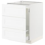 SEKTION / MAXIMERA Armoire inf tri/3 faces, blanc Enköping/blanc effet bois, 24x24x30 "