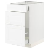 SEKTION / MAXIMERA Armoire inf tri/3 faces, blanc Enköping/blanc effet bois, 18x24x30 "