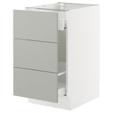 SEKTION / MAXIMERA Armoire inf tri/3 faces, blanc/Havstorp gris clair, 18x24x30 "