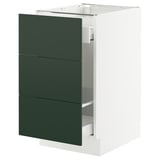 SEKTION / MAXIMERA Armoire inf tri/3 faces, blanc/Havstorp vert profond, 18x24x30 "
