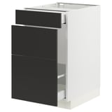 SEKTION / MAXIMERA Armoire inf tri/3 faces, blanc/Nickebo anthracite mat, 18x24x30 "