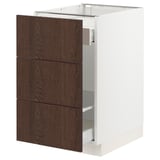 SEKTION / MAXIMERA Armoire inf tri/3 faces, blanc/Sinarp brun, 18x24x30 "